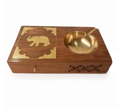 

Craftatoz Brown Wood Ashtray(Pack of 1)