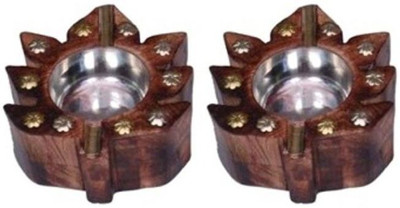

Onlineshoppee Leaf Design,Pack Of 2 Brown Wood Ashtray(Pack of 2)