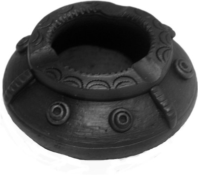 

Karukraft Black Terracotta Ashtray(Pack of 1)