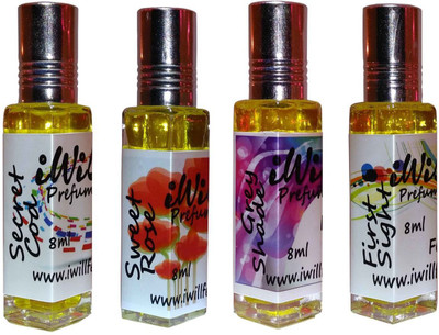 

iwill Premium Secret Cod, Grey Shade, First Sight, Sweet Rose Non Alcoholic Fancy Perfume 32 ml Pack Floral Attar(Musk Arabia)