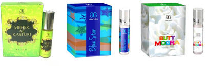 

Arochem Black oudh Blue star Mahek Ae Kasturi Combo Floral Attar(Sandalwood)