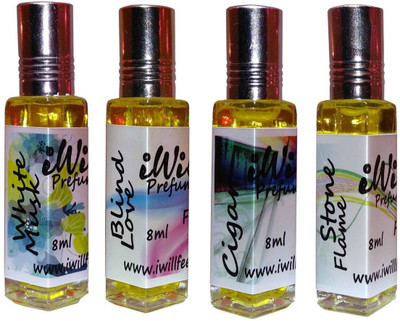 

iwill Premium White Mussk, Blind Love, Cigar, Stone Flame Non Alcoholic Fancy Perfume 32 ml Pack Floral Attar(Gold Musk)