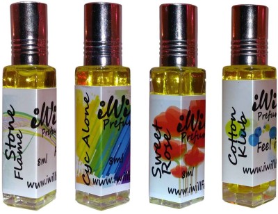 

iwill Premium Stone Flame, Cyc Alone, Sweet Rose, Cotton Klub Non Alcoholic Fancy Perfume 32 ml Pack Floral Attar(Spicy)