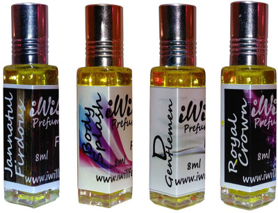 

iwill Premium D Gentleman, Body Splash, Jannat ul Firdous, Royal Crown Non Alcoholic Fancy Perfume 32 ml Pack Floral Attar(Woody)