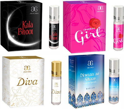 

Arochem Deewan ae khas Charming Girl Diva Kala Bhoot Combo Floral Attar(Rose)