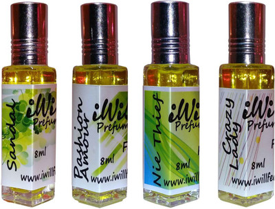 

iwill Premium Sandal, Nie Thief, Pashion Amour, Crazy Lady Non Alcoholic Fancy Perfume 32 ml Pack Floral Attar(Woody)