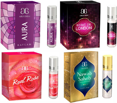 

Arochem Nawab saheb Night in london Real rose Aura Combo Floral Attar(Rose)