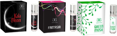 Arochem Fantasia Green musk Kala Bhoot Combo Floral Attar(Amber)