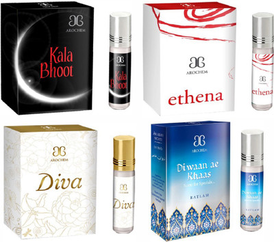 

Arochem Deewan ae khas Ethena Diva Kala Bhoot Combo Floral Attar(Musk)