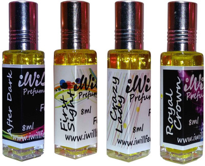 

iwill Premium After Dark, First Sight, Crazy Lady, Royal Crown Non Alcoholic Fancy Perfume 32 ml Pack Floral Attar(Spicy)