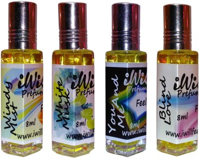 

iwill Premium Windy Mist, White Mussk, You and Me, Blind Love Non Alcoholic Fancy Perfume 32 ml Pack Floral Attar(Spicy)