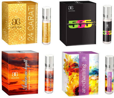 

Arochem 24Carat 555 Amber ae hyatt Aro charming Combo Floral Attar(Floral)
