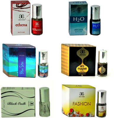 

Arochem BlackOudh Magnet BlueStar Fashion H2O Ethena Floral Attar(Musk Arabia)
