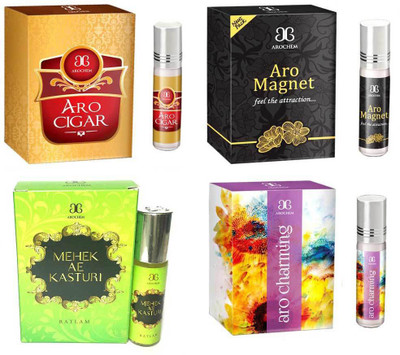 

Arochem Aro Charming Aro Cigar Aro magnet Mahek Ae Kasturi Combo Floral Attar(Floral)