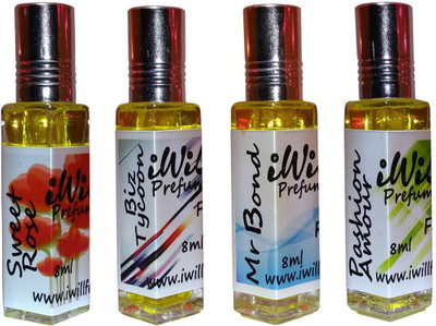 

iwill Premium Sweet Rose, Biz Tycoon, Pashion Amour, Mr Bond Non Alcoholic Fancy Perfume 32 ml Pack Floral Attar(Musk Arabia)