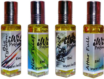 

iwill Premium Biz Tycoon, Attarfull, Nie Thief, Perfect Day Non Alcoholic Fancy Perfume 32 ml Pack Herbal Attar(Floral)