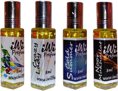 

iwill Premium Long Ride, Crazy Lady, Cold Summer, Noor Mukhallat Non Alcoholic Fancy Perfume 32 ml Pack Floral Attar(Woody)