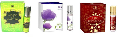 

Arochem Aro PDS Aro romance Mahek Ae Kasturi Combo Floral Attar(Rose)