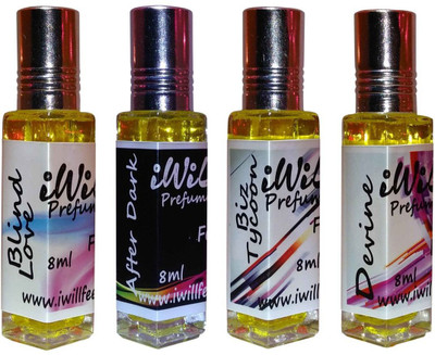 

iwill Premium Blind Love, After Dark, Biz Tycoon, Devine Non Alcoholic Fancy Perfume 32 ml Pack Floral Attar(Spicy)