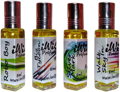 

iwill Premium Robo Boy, Silver Mark, Biz Tycoon, Walk In Sky Non Alcoholic Fancy Perfume 32 ml Pack Floral Attar(Woody)