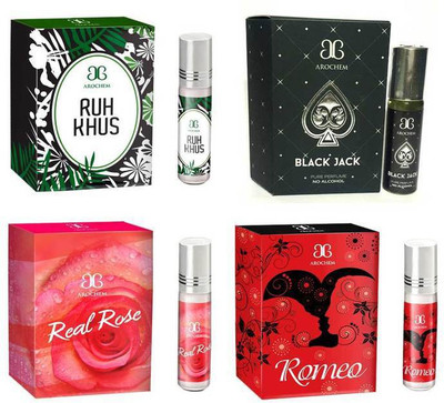 

Arochem Romeo Ruh khus Real rose Black Jack Combo Floral Attar(Amber)
