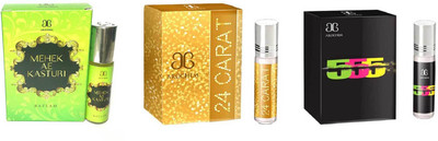 

Arochem 24 Carat 555 Mahek Ae Kasturi Combo Floral Attar(Rose)
