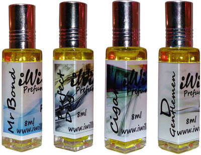 

iwill Premium Cigar, Mr Bond, Perfect Day, D Gentleman Non Alcoholic Fancy Perfume 32 ml Pack Floral Attar(Musk Arabia)