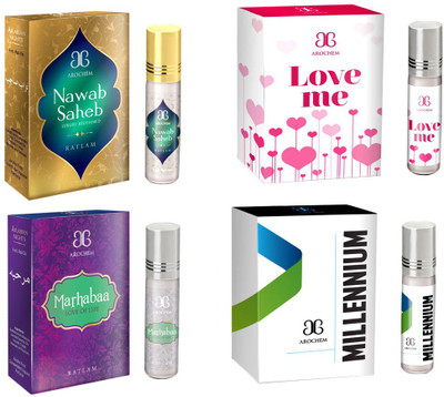 

Arochem Love me Marhabaa Millennium Nawab saheb Combo Floral Attar(Rose)