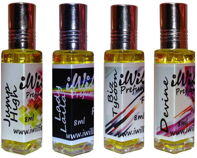 

iwill Premium Jump High, Lady Laila, Biz Tycoon, Devine Non Alcoholic Fancy Perfume 32 ml Pack Floral Attar(Spicy)