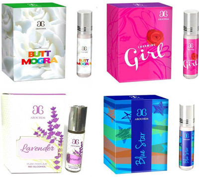 

Arochem Butt Mogra Charming Girl Blue star Lovender Combo Floral Attar(Amber)