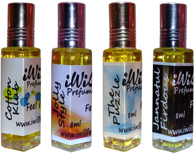 

iwill Premium Cotton Klub, Jolly Style, The Puzzle, Jannat ul Firdous Non Alcoholic Fancy Perfume 32 ml Pack Floral Attar(Spicy)