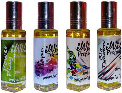 

iwill Premium Long Ride, Biz Tycoon, Hip Hope, Power Play Non Alcoholic Fancy Perfume 32 ml Pack Herbal Attar(Floral)