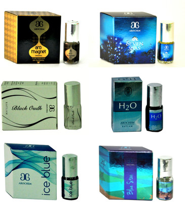 

Arochem H2O Magnet IceBlue BlueStar SevenSeas BlackOud Floral Attar(Musk Arabia)
