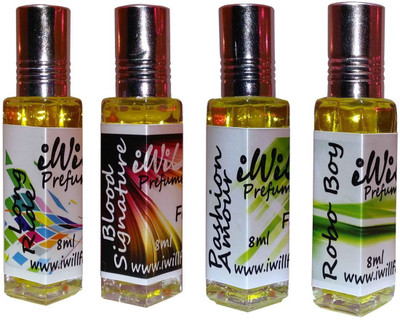 

iwill Premium Long Ride, Blood Signature, Pashion Amour, Robo Boy Non Alcoholic Fancy Perfume 32 ml Pack Floral Attar(Fruity)