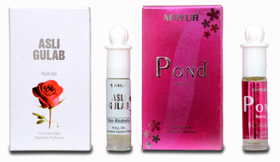 

Mayur Asli Gulab and Pond (2pcs of 8ml) Floral Attar(Rose)