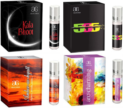 

Arochem 555 Amber ae hyatt Aro charming Kala Bhoot Combo Floral Attar(Rose)