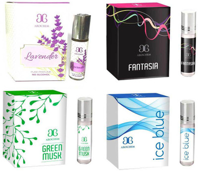 

Arochem Green Musk Ice blue Fantasia Lovender Combo Floral Attar(Amber)