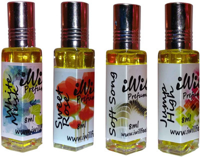 

iwill Premium White Mussk, Sweet Rose, Soft Song, Jump High Non Alcoholic Fancy Perfume 32 ml Pack Floral Attar(Gold Musk)