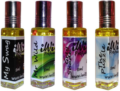 

iwill Premium Grey Shade, Mr Wild, The Puzzle, My Swag Non Alcoholic Fancy Perfume 32 ml Pack Herbal Attar(Floral)