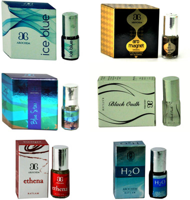 

Arochem Ethena BlueStar Magnet IceBlue BlackOudh H2O Floral Attar(Musk Arabia)