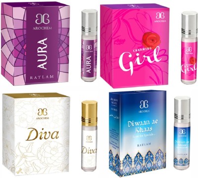 

Arochem Deewan ae khas Charming Girl Diva Aura Combo Floral Attar(Rose)