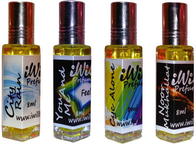 

iwill Premium You and Me, City Rain, Cyc Alone, Noor Mukhallat Non Alcoholic Fancy Perfume 32 ml Pack Herbal Attar(Floral)