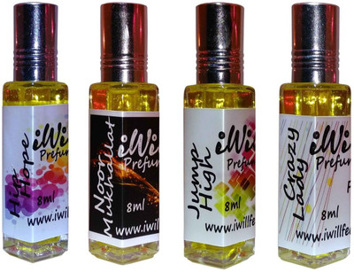 

iwill Premium Hip Hope, Noor Mukhallat, Jump High, Crazy Lady Non Alcoholic Fancy Perfume 32 ml Pack Floral Attar(Spicy)