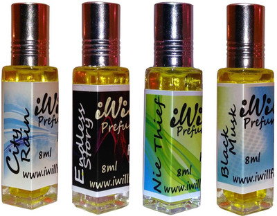 

iwill Premium City Rain, Endless Story, Nie Thief, Black Mussk Non Alcoholic Fancy Perfume 32 ml Pack Floral Attar(Fruity)