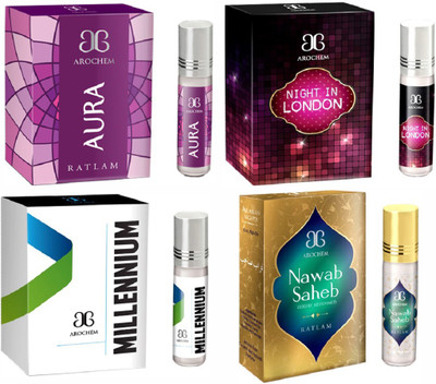 

Arochem Nawab saheb Night in london Millennium Aura Combo Floral Attar(Musk)