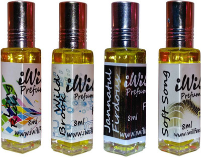 

iwill Premium Long Ride, Wild Brook, Jannat ul Firdous, Soft Song Non Alcoholic Fancy Perfume 32 ml Pack Floral Attar(Gold Musk)