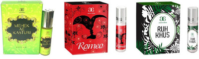 

Arochem Romeo Ruh khus Mahek Ae Kasturi Combo Floral Attar(Amber)