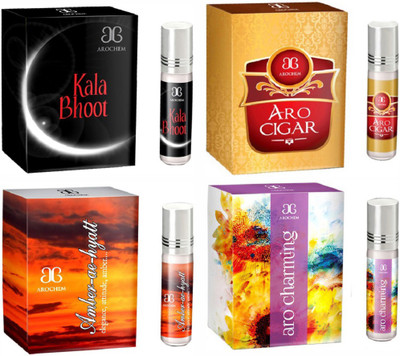 

Arochem Amber ae hyatt Aro Charming Aro cigar Kala Bhoot Combo Floral Attar(White Lotus)