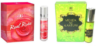 

Arochem Real rose Mahek Ae Kasturi Combo Floral Attar(Amber)