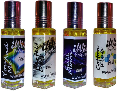 

iwill Premium You and Me, Perfect Day, Full Moon, Cotton Klub Non Alcoholic Fancy Perfume 32 ml Pack Floral Attar(Woody)